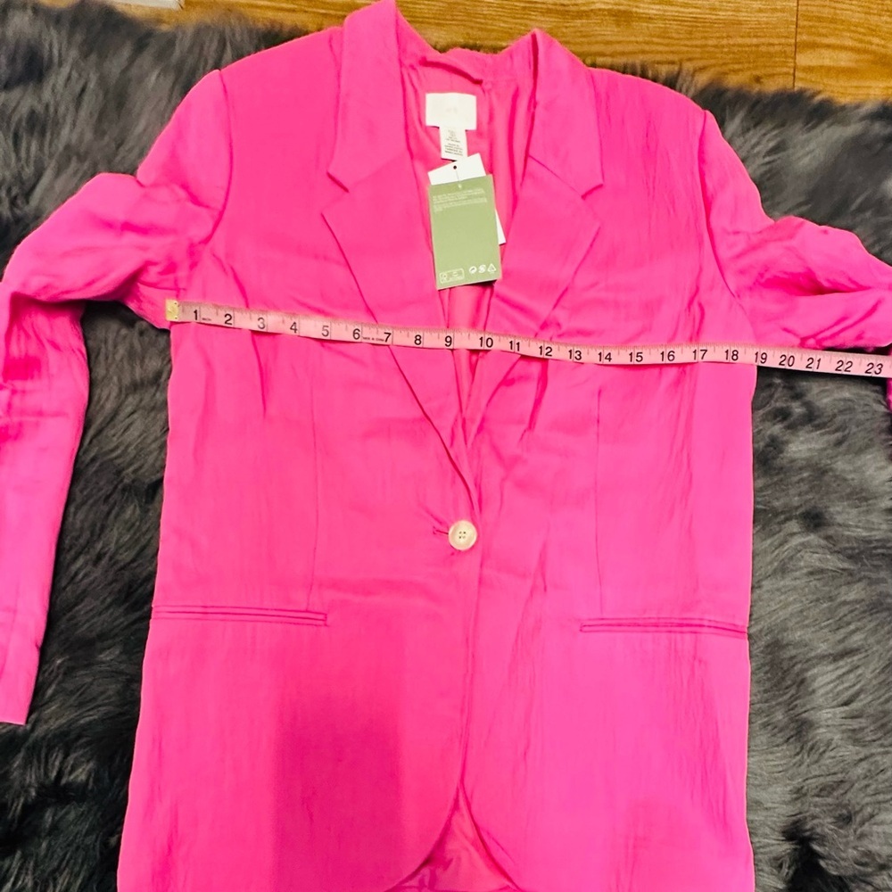 H&M Hot Pink Suit Set | Blazer Size S & Pants Size 8 | Barbiecore | NWT - Picture 3 of 16